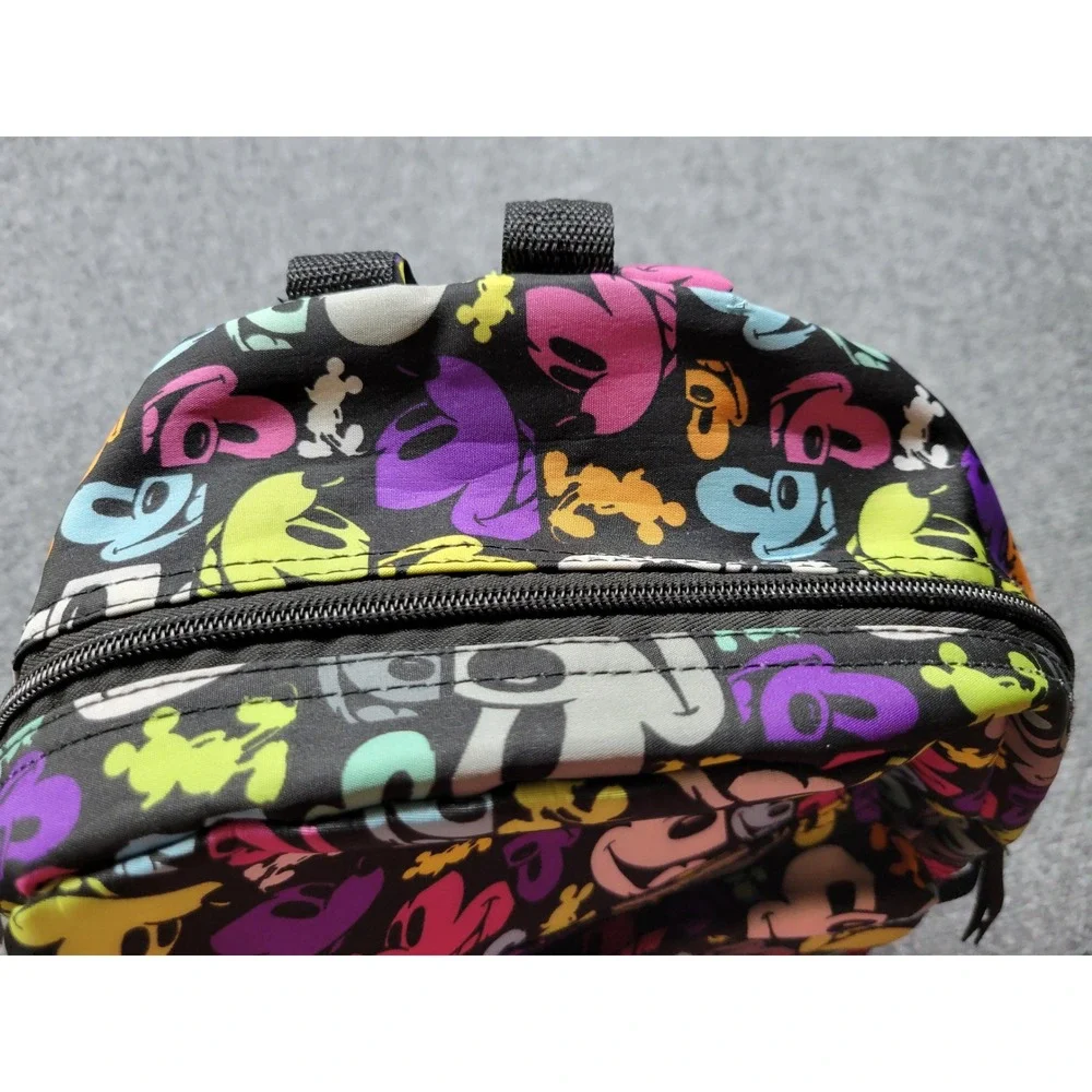 Disney Parks Mickey Mouse Neon Pop Art Backpack Black Multicolor RN 84167